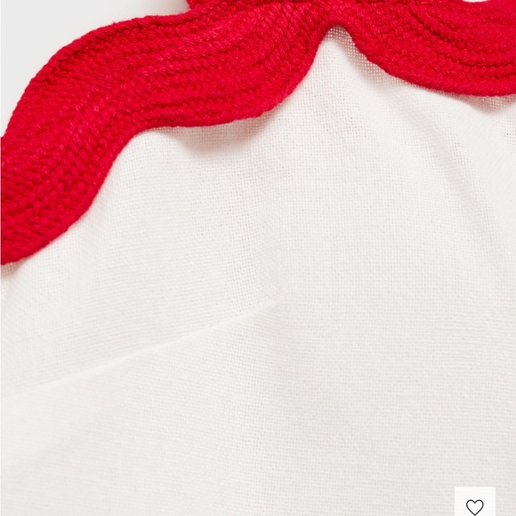 Mango White Tank Top with Red Trim - Picture 3 of 6